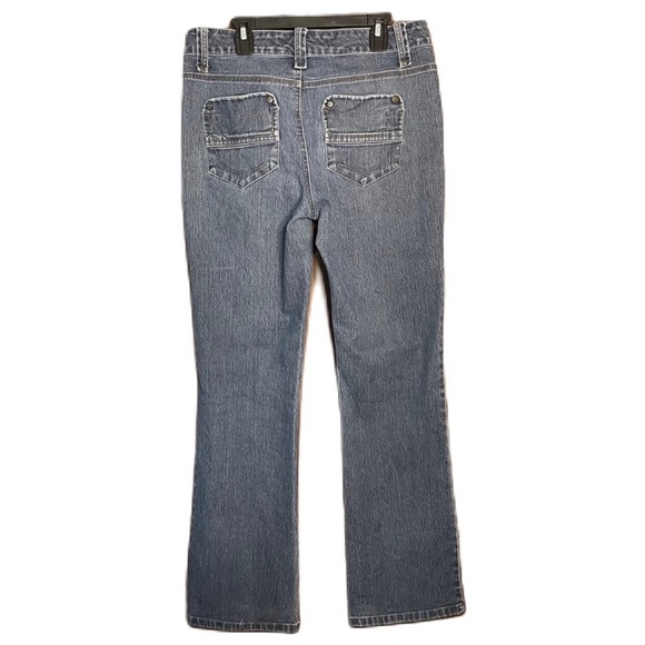 Gloria Vanderbilt Women’s Blue Stretch Denim Distressed Mid Rise Bootcut Jeans 6 - Picture 2 of 11